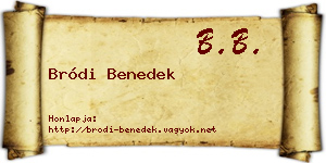 Bródi Benedek névjegykártya