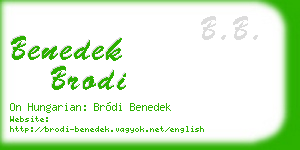benedek brodi business card
