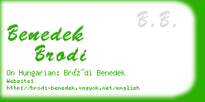 benedek brodi business card